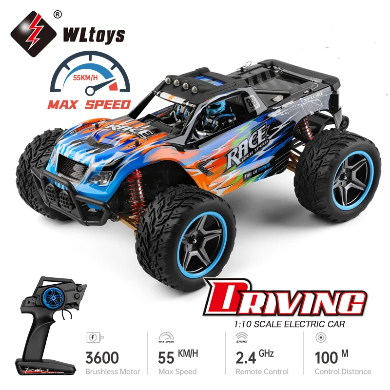 WLtoys 104019 104009   1/10 RC coche 55 KM/H Motor sin escobillas Monster Truck 2200mAh 2,4G 4WD Radio todoterreno coches de Control remoto