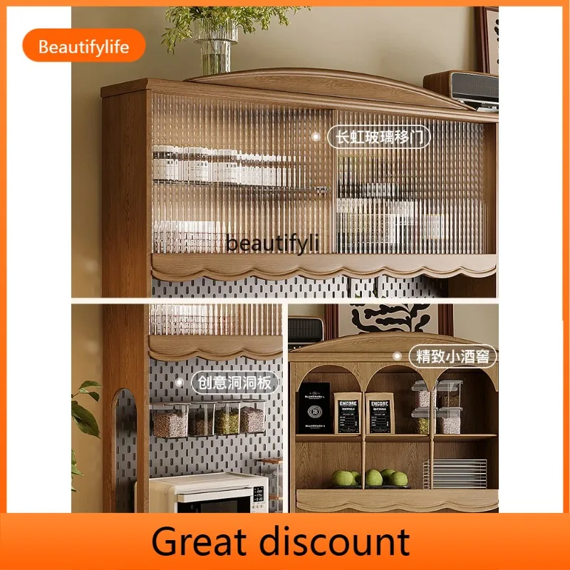 

A384 Французский ретро сервант из цельного дерева, настенный шкаф для хранения, домашний шкаф для хранения в гостиной