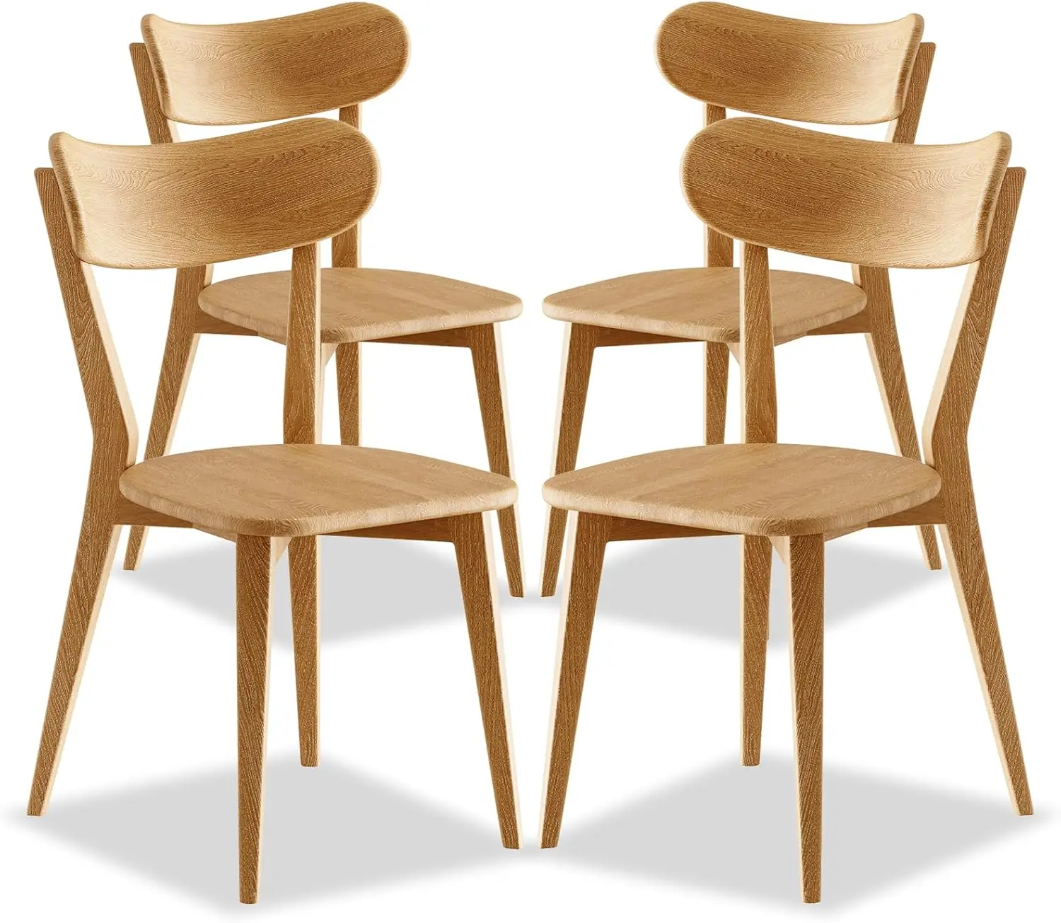 

100% Solid Oak Dining Chairs With Upholstered Cushion, Wooden Dining Chairs With Backrest, Modern Kitchen Chairs For Dining