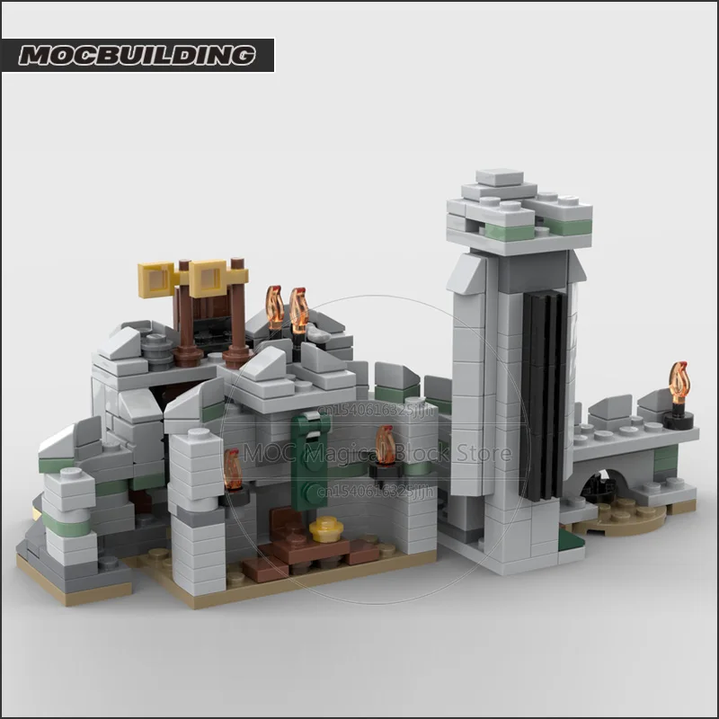 Ringe Film MOC Bausteine Mini 9474 Battle of Helm's Deep Diorama Architektur Modell Spielzeug Technologie Ziegel Display Geschenke