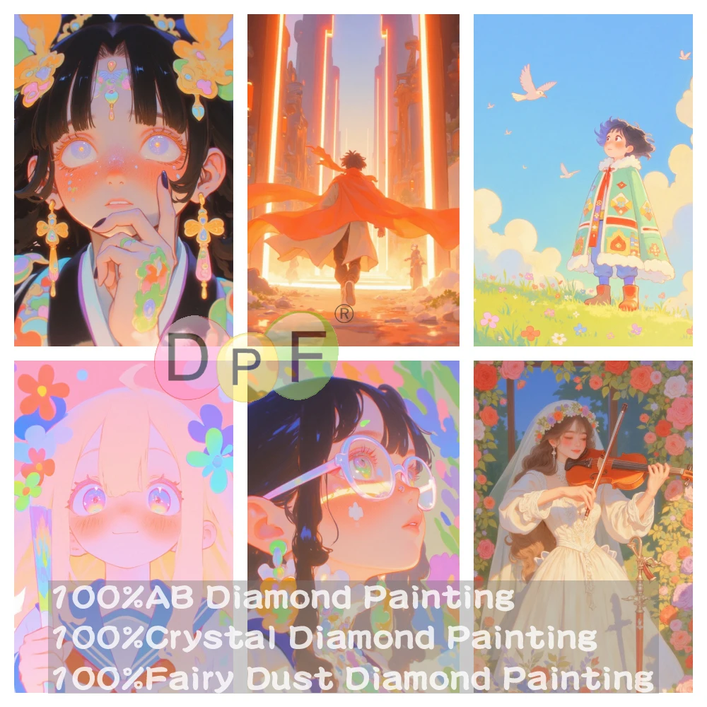 

DPF 100% Full Fairy Dust Drill Crystal AB Diamond Painting Healing Type Embroidery Art Home Decor Crafts Gift