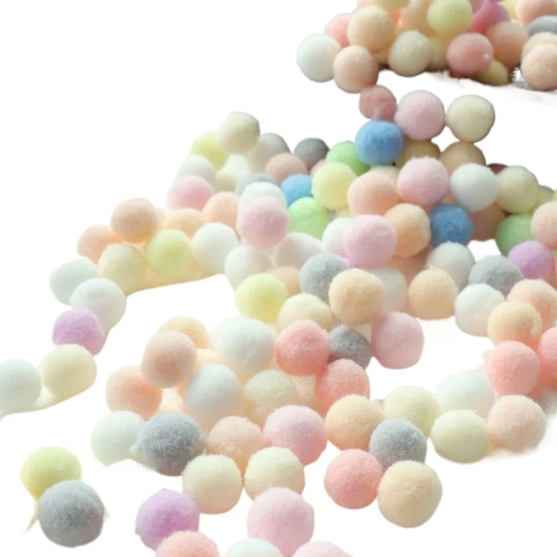 100 pieces Macaron Plush Ball for Decoration, Candy Color, Fur Ball, Small Ball, Handmade, DIY Accessories, Diameter 1.5cm