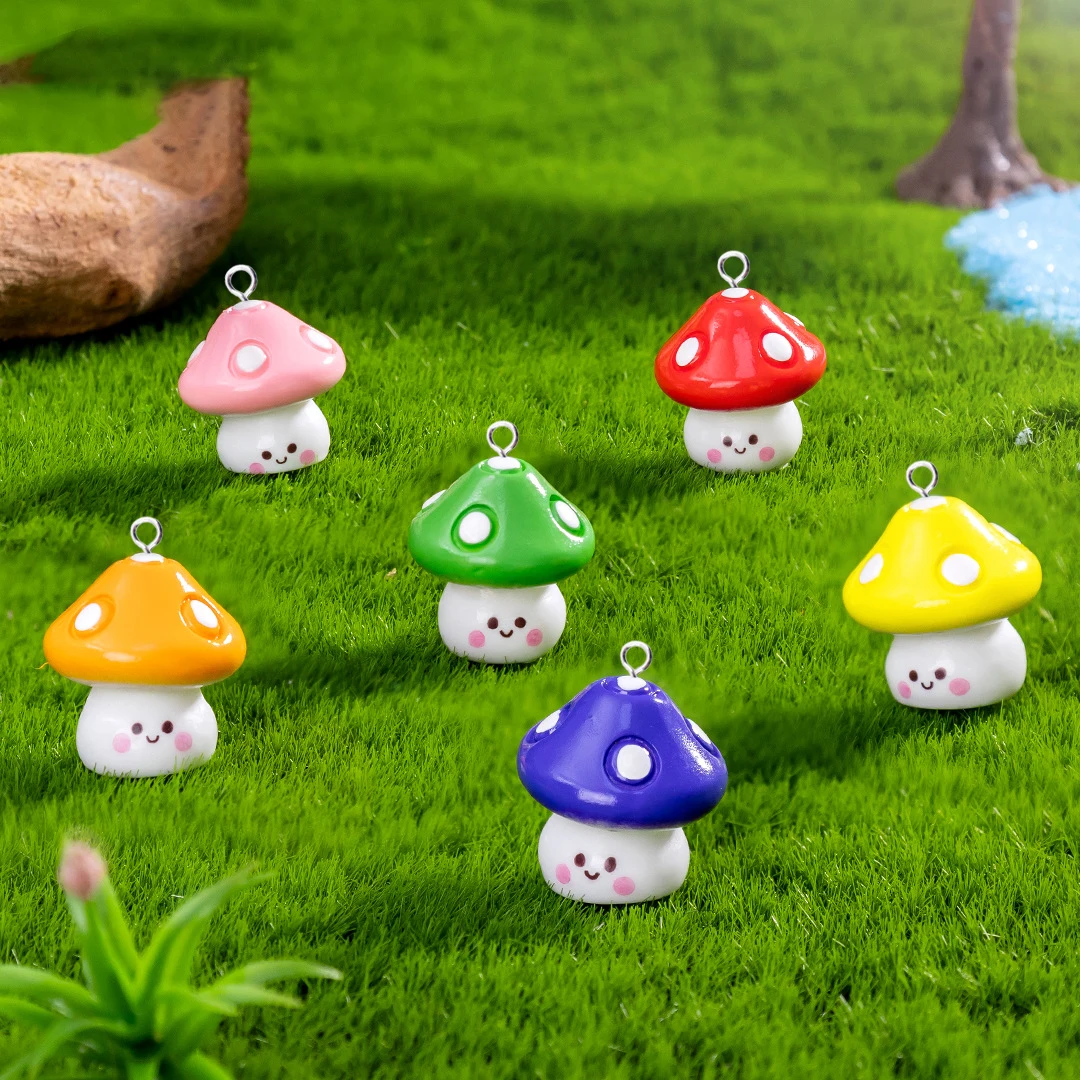 10pcs Kawaii Vegetable Mushroom Resin Charms Kawaii Cute Small Pendants Crafts Decor DIY Earring Jewelry Making C462