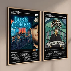 Singer Luke Combs Popular Music Album Posters Growin Up Cover Pictures For Room Bar Wall Canvas Painting Print Art Home Decor