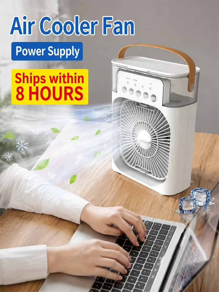 Portable Cooling Mist Fan, USB Powered Desktop Fan with Water Tank