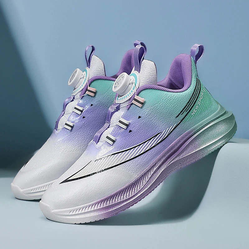 Parent-child Running Shoes Rotating Buckle Anti Slip Breathe Training Sneakers Lightweight Wear Resistant Fashion Tennis Shoes