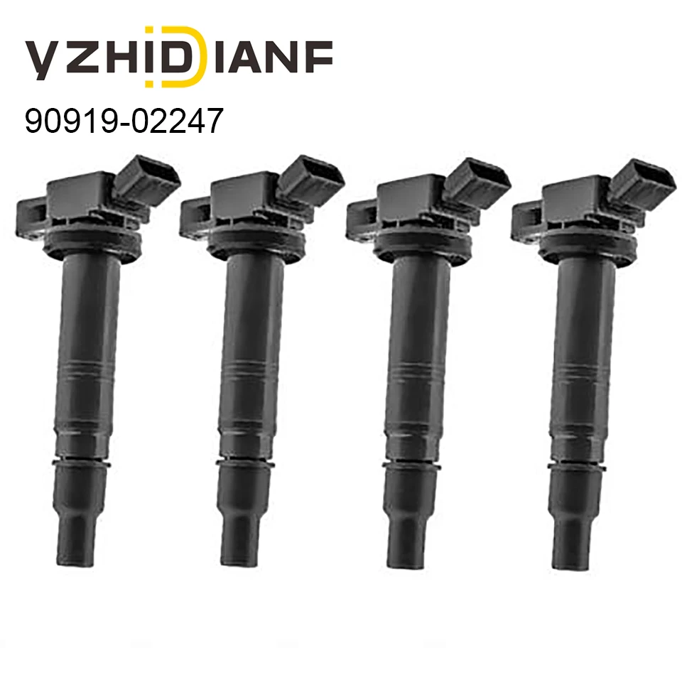 4Pcs Ignition Coil 90919-02247 90919-T2001 90919-T2005 for Toyota Avensis Rav4 JL Vista Nadia Noah Premio