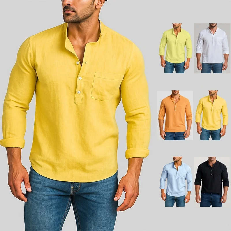 

Мужская свободная посадка Long Sve round Ne Color irt Осень 2025 Faion Trend размера плюс Трикотажная мужская повседневная одежда irt