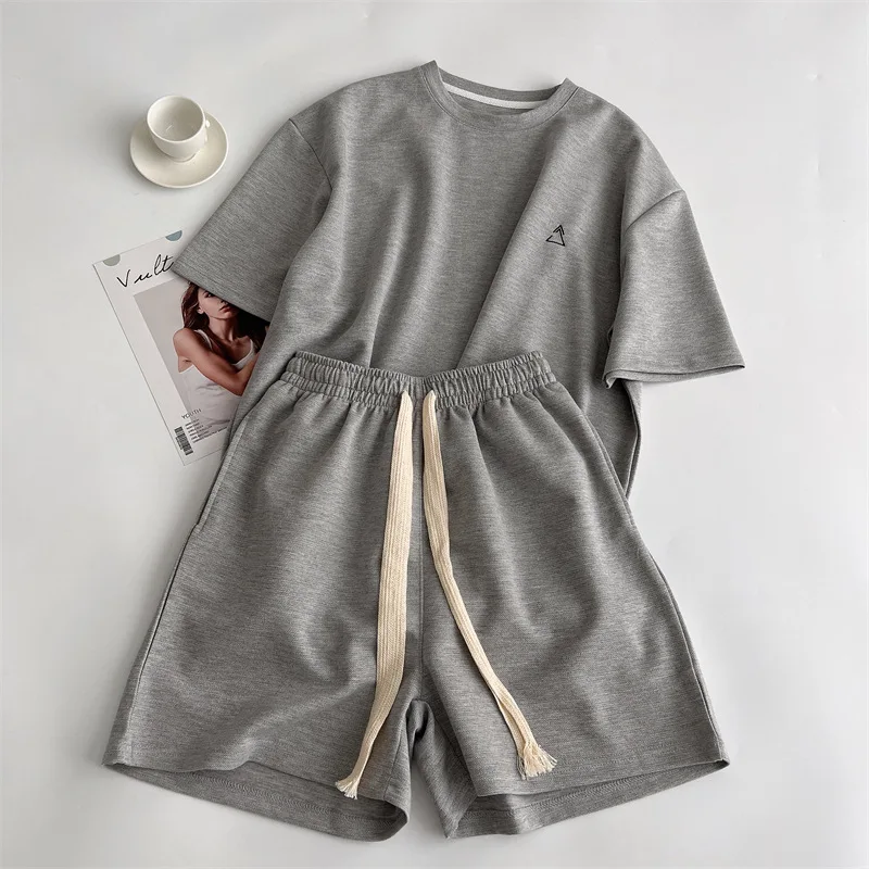 Casual Suit Shorts With Ladies T-Shirt And Top Loose Oversized Comfortable Summer Two Piece Ladies Classic High Waist Tracksuit