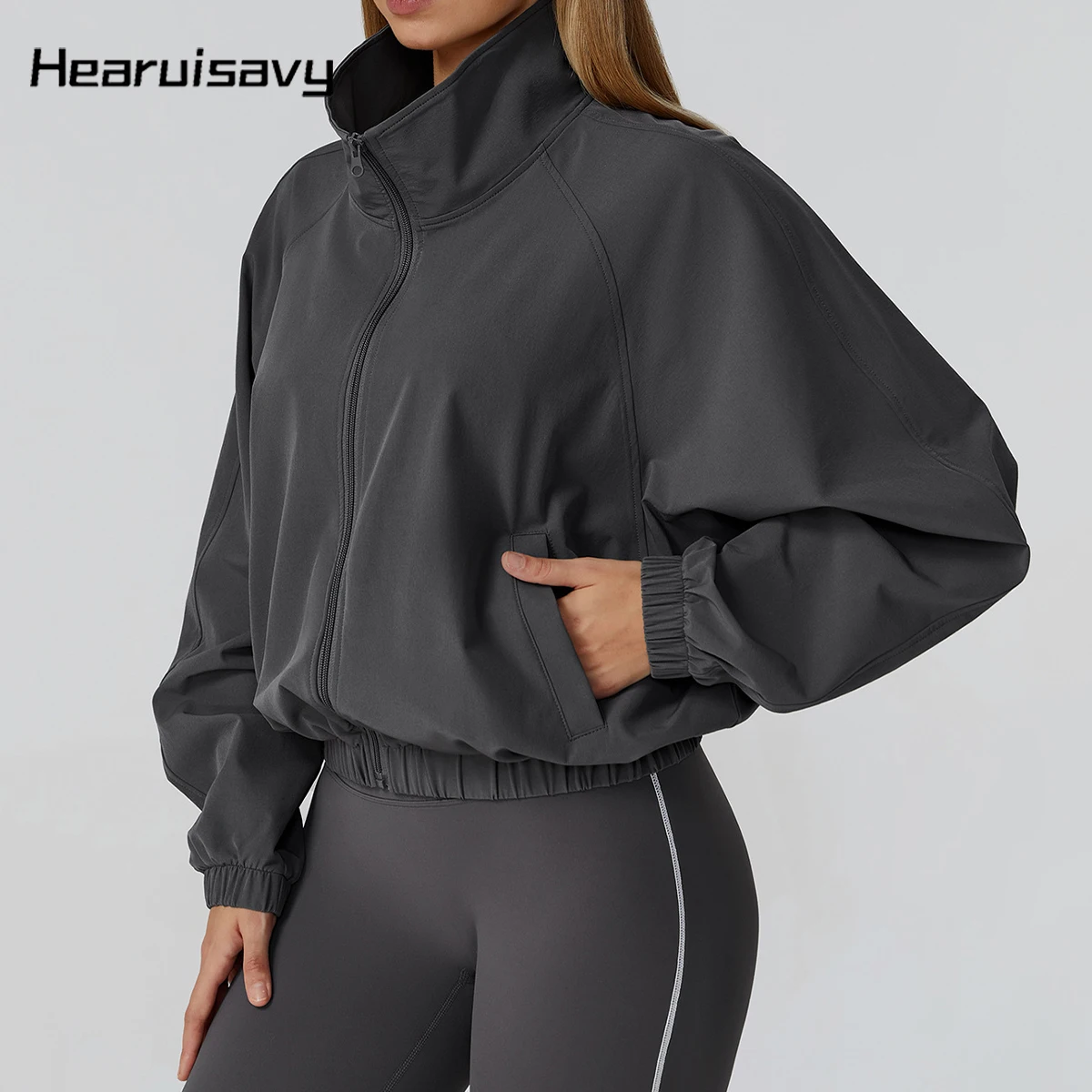 

Hearuisavy женские спортивные куртки спортивные толстовки спортивная одежда для спортзала женская ветрозащитная уличная куртка для бега для фитнеса с длинным рукавом для йоги