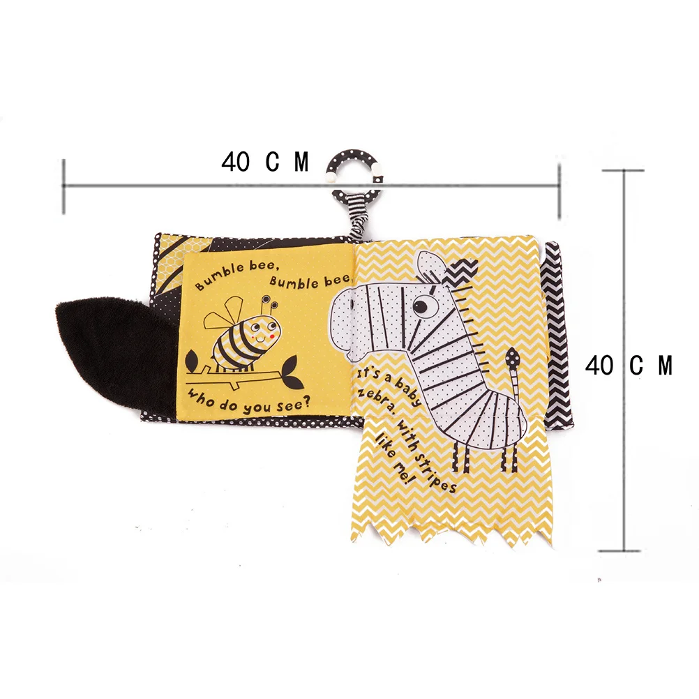 Livre en tissu 3D pour bébé, avec tissu sonore, éducatif, pour nourrissons en bas âge, reconnaissance des couleurs, apprentissage précoce, jeu sensoriel de dessin animé