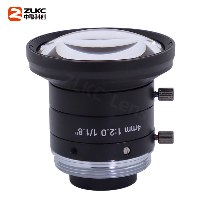 4 mm Macro Lens for Machine Vision Camera 1/1.8 Inch 5MP Manual Iris F2.0 C Mount Low Distortion for FA IMX 178 CMOS Camera