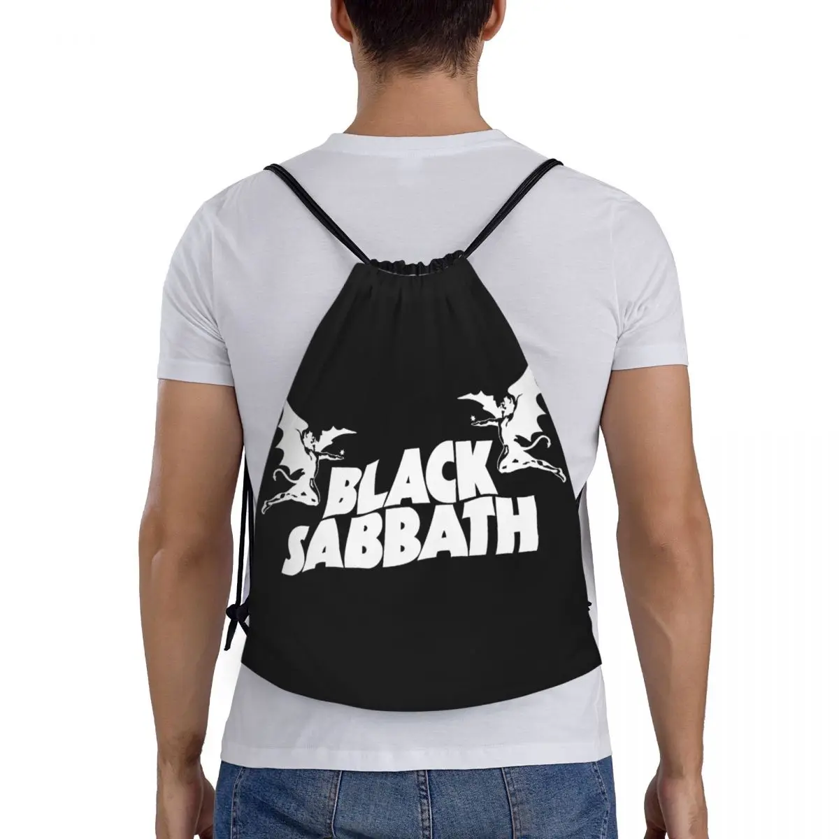 Black Sabbathe Multi-function Portable Drawstring Bags Sports Bag Book Bag For Travelling