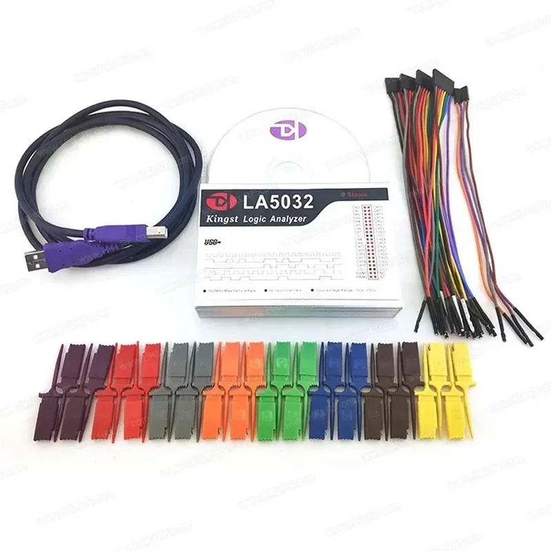 【Hot Sale】Kingst LA5032 USB Logic Analyzer 500MHz Max Sample Rate 32 Channels ARM FPGA Debug Tool, English Software