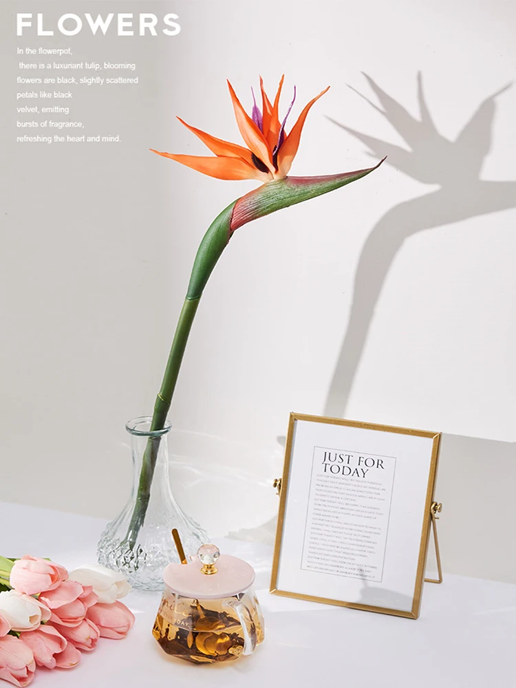 Simulation Flower Living Room Home Decoration Bouquet Vase Flower Tulip Calla Lily Bird Of Paradise Flower Photography Props