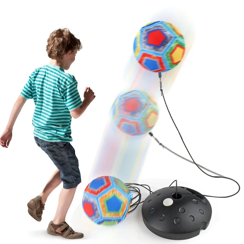 Soccer Rebound Trainer with 2 Goals Kids Football Practice Set for Dual Player Competition Outdoor Sports Training Toy