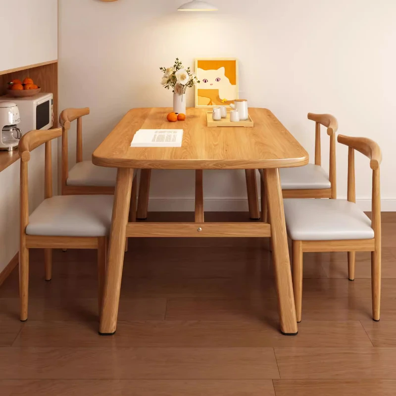 Tavolo da ristorante europeo in legno Reception lounge Comodo tavolo da pranzo per adulti Estetica di alta qualità Muebles Mobili per ufficio