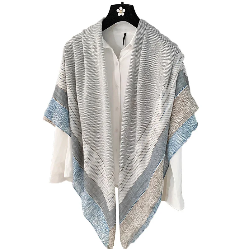 سترة شال نسائية صيفية مكيفة بغرفة مكيفة ثنيات فوق شال، 130 أوشحة مربعة، وشاح عصري