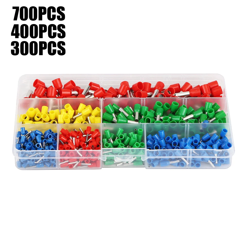 300/400/700Pcs Tube Terminal Set VE European Style Tube Terminal Box Cold Pressed Terminal Block