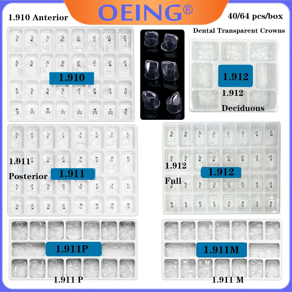 

1 коробка, стоматологические прозрачные короны, взрослые и дети, фотосессия 1,910/1,912, временные Предварительно сформированные задние матрицы