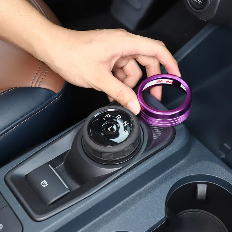 

For Ford Maverick 2022-2024 Aluminum Alloy Purple Car Central Gear Shift Control Knob Ring Trim Interior Car Accessories