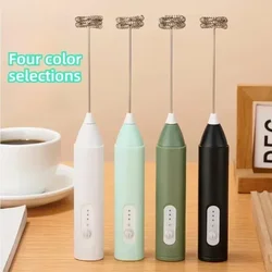 MINI Milk Frother USB Rechargeable 3 Speeds Foam Maker Coffee Whisk Mixer Electric Handle Blender Egg Beater Hot Cooking Tools