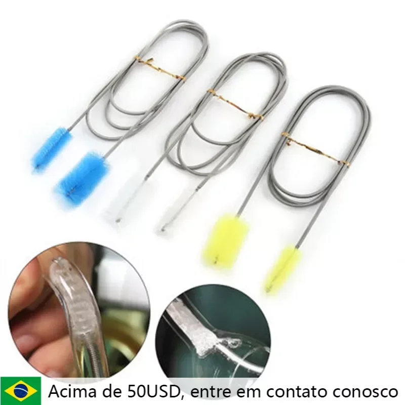 Szczotka do czyszczenia rurki wody podwójna głowica wlotowa i rura wylotowa szczotka sprężynowa szczotka do rur ze stali nierdzewnej szczotka do rur 155CM