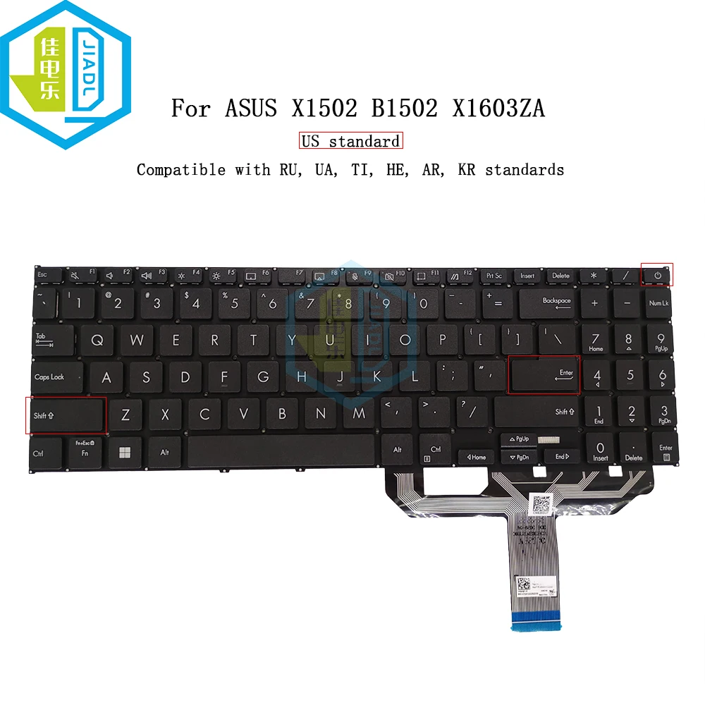 

Сменная Клавиатура для ноутбука ASUS Vivobook X1502ZA X1502VA B1502 B1502CBA 16X X1603 X1603ZA 0KNX0-5102US00