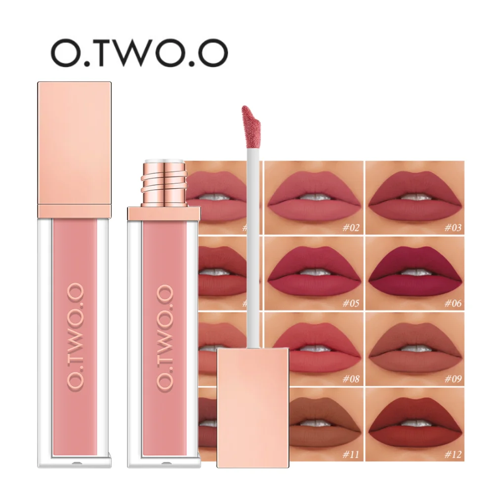 O.TWO.O 12pcs Liquid Lipstick Sexy Women Lip Gloss 12 Colors Waterproof Long-lasting Matte Lip Stain Lip Glaze Tint Cosmetics