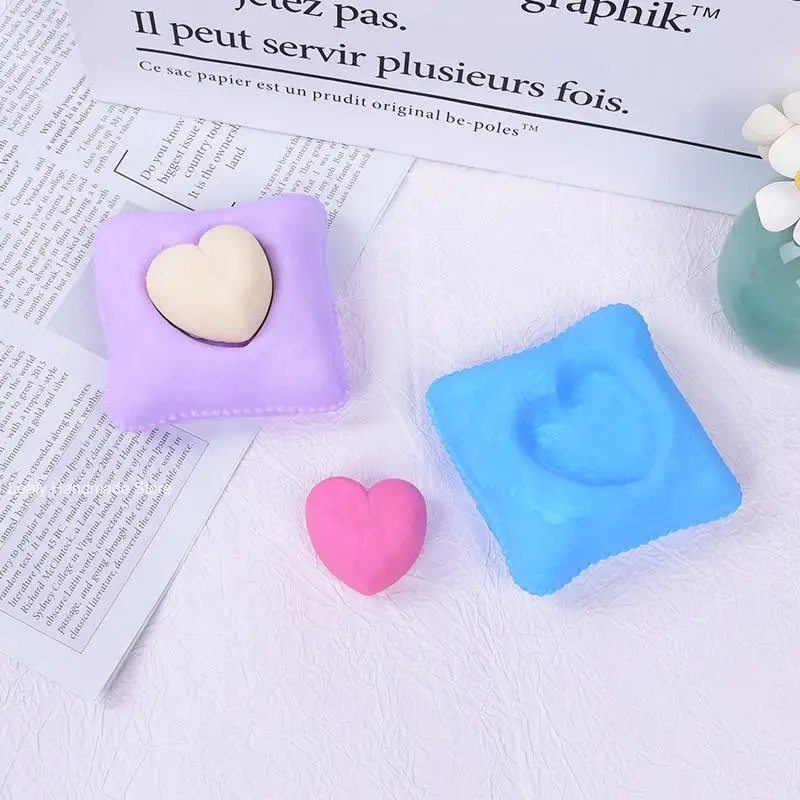 Heart Shaped Pillow Silicone Candle Mold Love Aromatherapy Gypsum Mold Diy Chocolate Cake Baking Mold