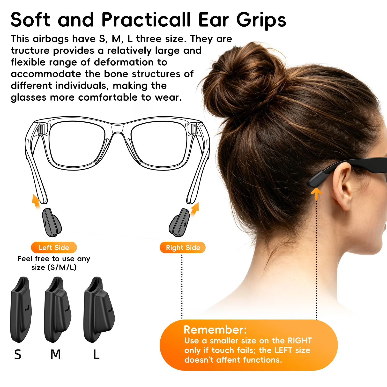 3 Pairs Anti-Slip Silicone Eyeglass Ear Grips For Ray-Ban Meta Wayfarer/Skyler/Headliner&Gen 2 Smart Glasses Elastic Retainer view 2