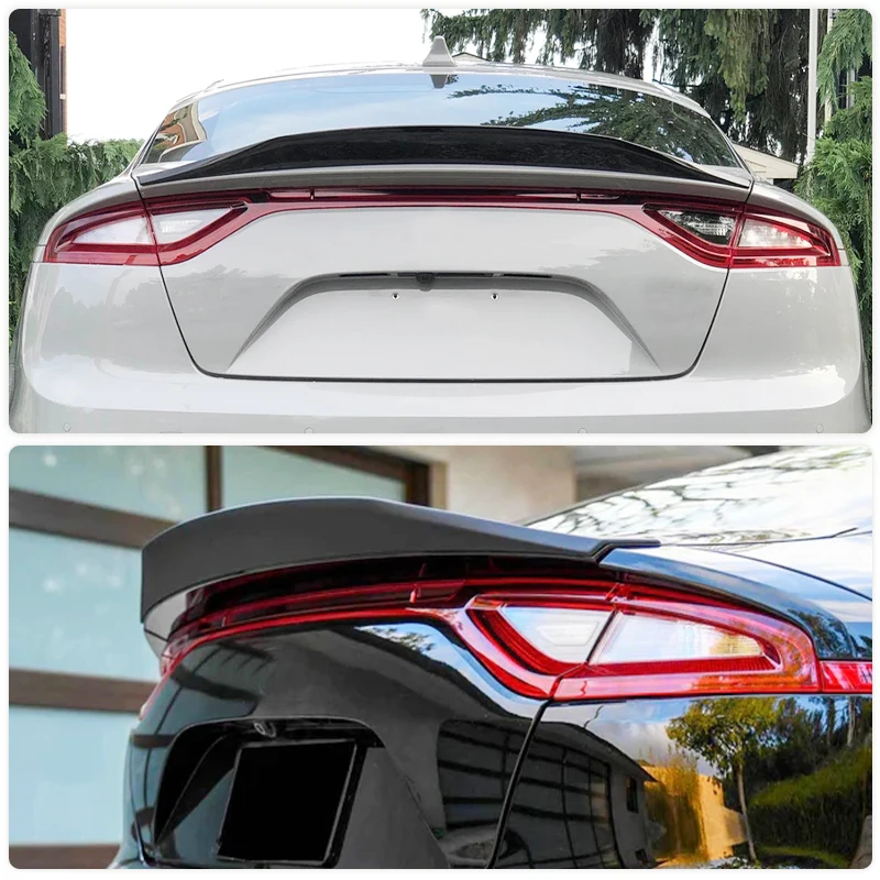 Carbon Fiber Rear Trunk Spoiler Wings for KIA Stinger GT EX Hatchback 4-Door 2018-2023 Car Rear Spoiler Boot Lid Wing Lip FRP