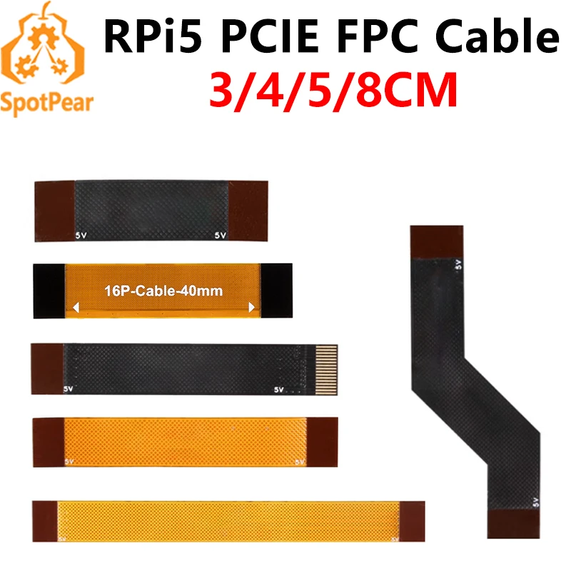 Raspberry Pi 5 PCIE FPC Cable With 90R differential matching Higher Speed For M.2 NVMe SSD