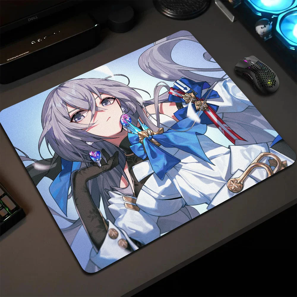 Bronya Zaychik Honkai Star Rail Impact Mousepad Small LockEdge Mouse Pad For Gamers Computer Desk Pad Anti-slip Rubber