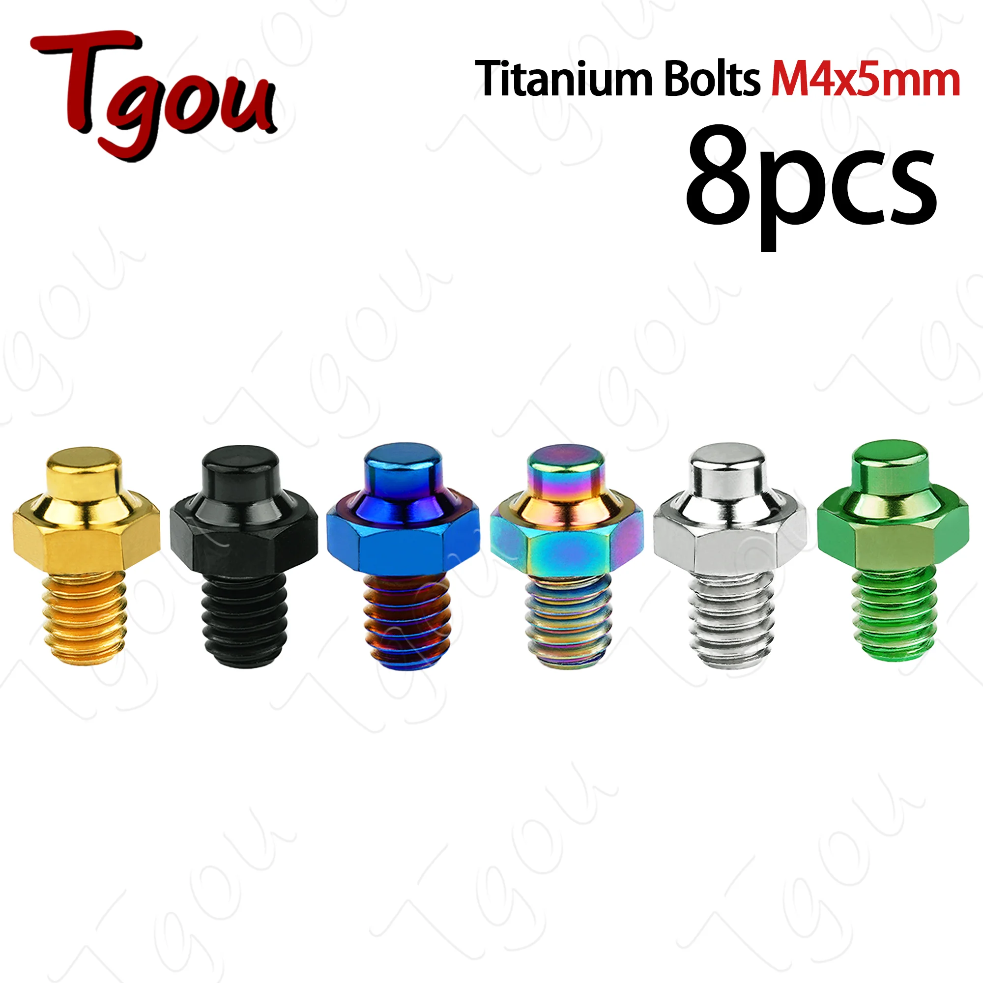 Tgou Titanium Bolt M4x5mm Hexagonal for Pedal Pin anti-skid nail Bicycle Pedal Parts Screws 8pcs