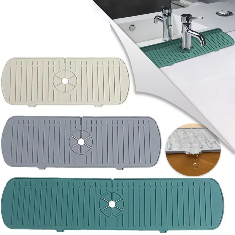 

Silicone Tap Mat,Sink Splash Guard,Kitchen Tap Silicone Drain Mat, Silicone Tap Handle Drip Catcher Tray, Tap Mat for Kitchen