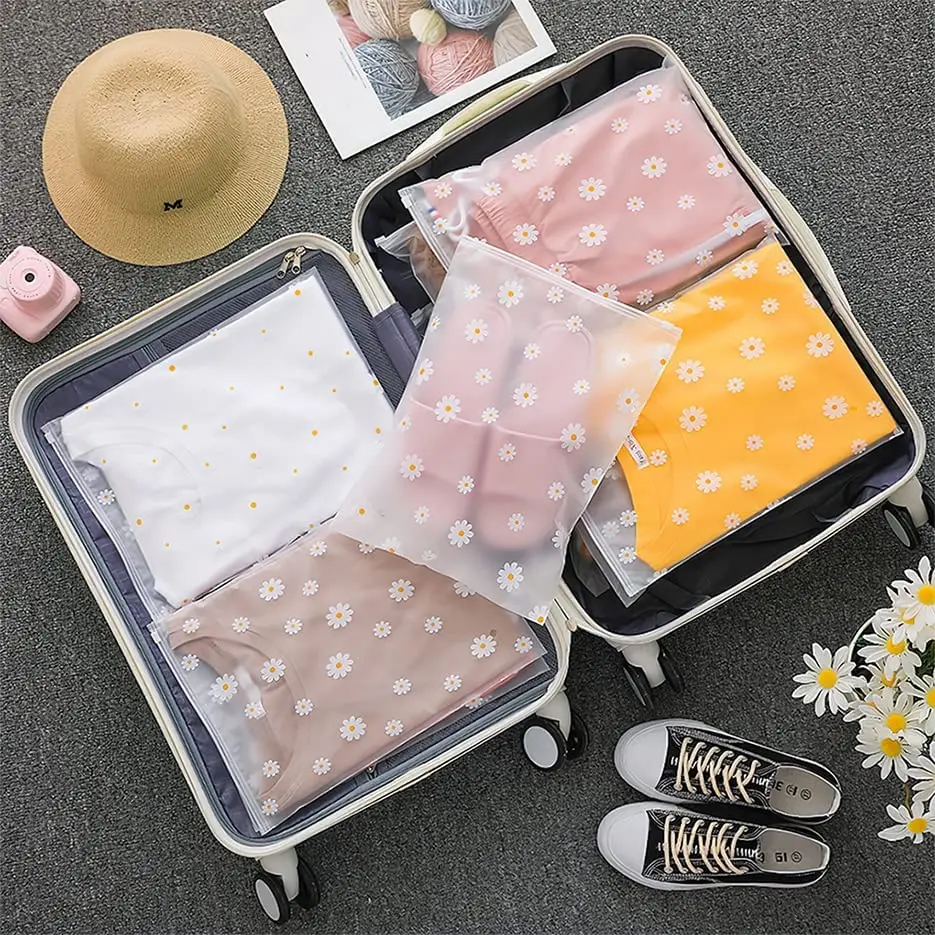 5/10PCS Travel Shoe Storage Bags Daisy Drawstring zipper Large Capacity Clothes Shoes Organizer Portable Makeup Toiletry Bags