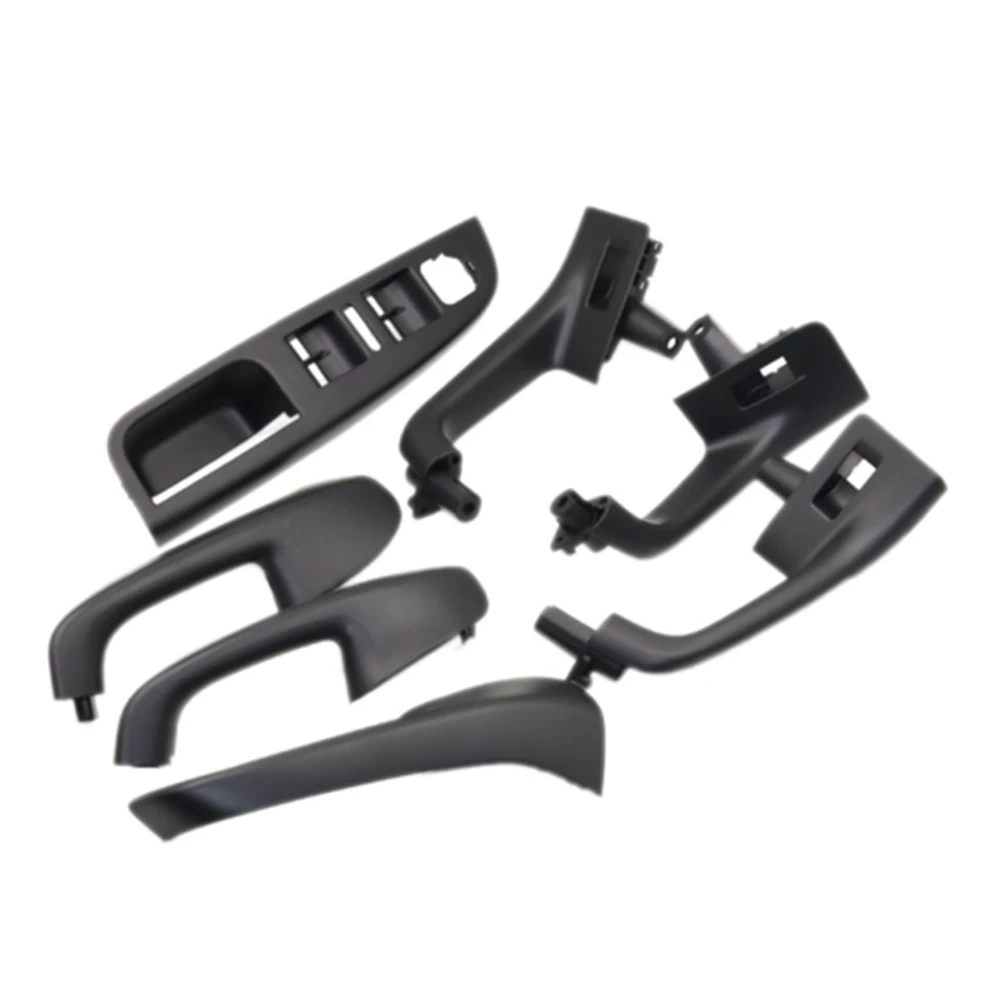 

7PCS Black Interior Handle Door Grab Window Switch Bezel Cover for Golf 5 GTi-MK5 Jetta Inner Armrest 1K0 868 040B