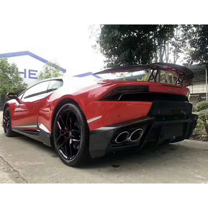 

For Lamborghini Huracan LP610 modified M-style carbon fiber body kit, including side skirts, front bumper lips, rear diffuser