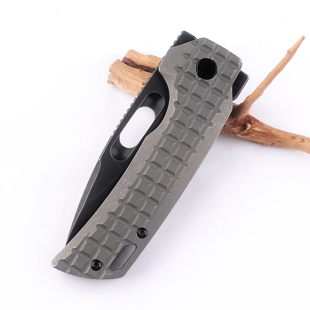 NINE THORN Pterosaur M390 Exquisite Folding Knife Titanium Handle Outdoor Camping Hunting Survival Kitchen Fruit EDC Tool