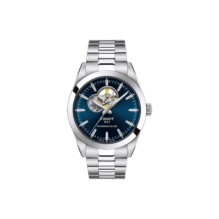 TISSOT Gentleman Automatic Mechanical Movement 100m Waterproof Men's Watches Watch 40mm Blue Dial T127.407.11.041.01