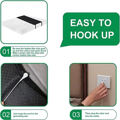 MAXSHARER Jordande lädermadrass Jordande sovmatta Ledande läderjordande madrassunderlägg för bättre sömn Minska stress 8 best sales sängunderlägg - №8