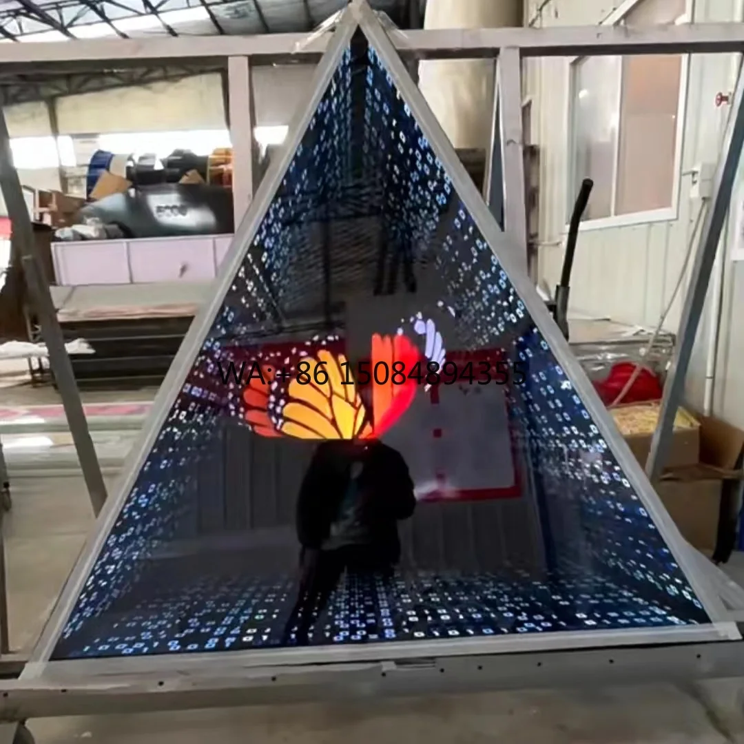 

Custom 3D LED Mirror Dance Floor IP65 White Warm White UV Glass Body Infinity Wall Panel DMX512 Moving Illusion Dance Studios
