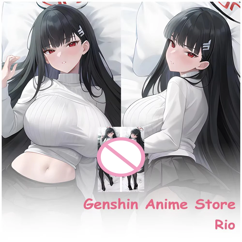 Cartoon Sexy Girl Blue Archive Rio Pillowcase Dakimakura Anime Rio Hugging Pillow Cushion Cover Bedding Cojines Sleeping Props