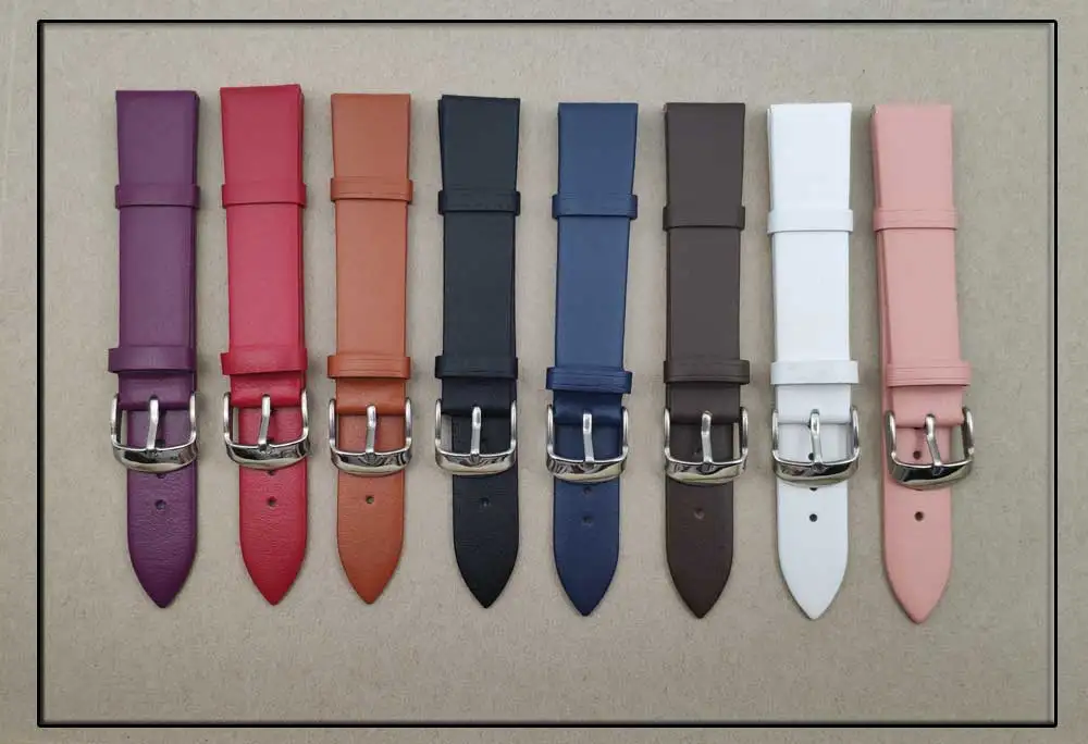 Colorful leather watch strap 12 14 16 18 20 22 mm Men Women Watch belt watchbands genuine watch band accessories wristband Male