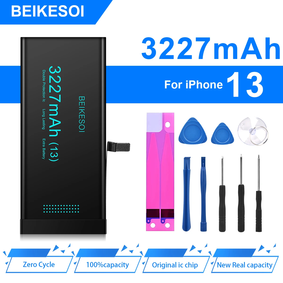 BEIKESOI Battery for iphone 13 High Capacity Bateria For iPhone i13 Original IC chip battery