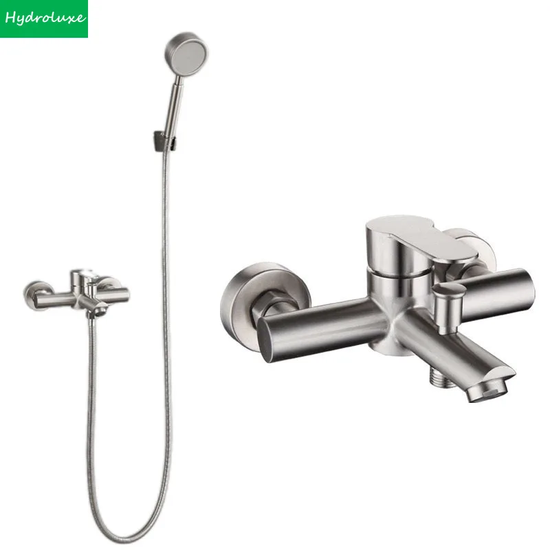 

Waterfall Bathtub Faucet Set Handheld Shower Head Wall Mounted Water Heater Mixing Valve Flower Faucet Bathroom Shower Tap