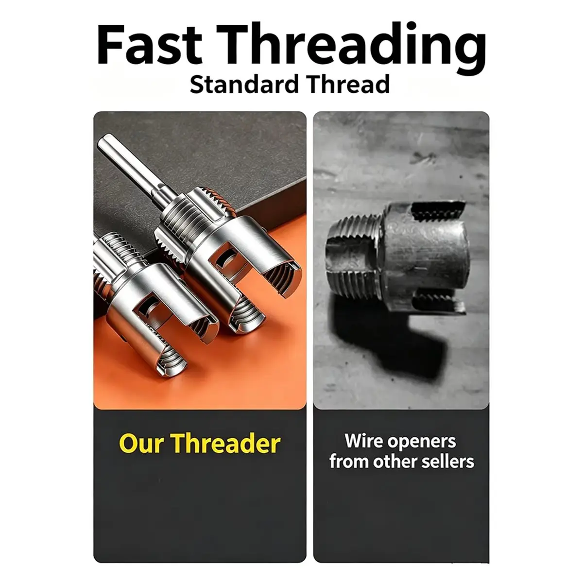 3pcs Integrated Pipe Threading Tool Internal External Thread Cutter Alloy Steel for PVC Water Pipe Plumbing Repair