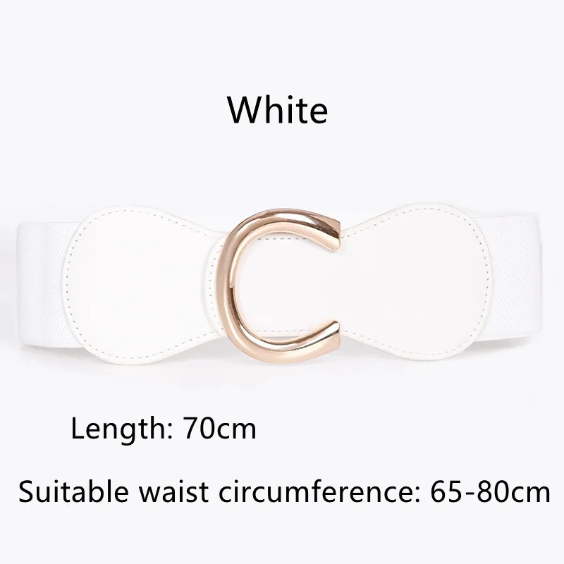 أحزمة Cummerbunds الفاخرة ذات الإبزيم الكبير للنساء، أحزمة خصر مرنة واسعة باللون الأسود والأبيض لتزيين الحفلات