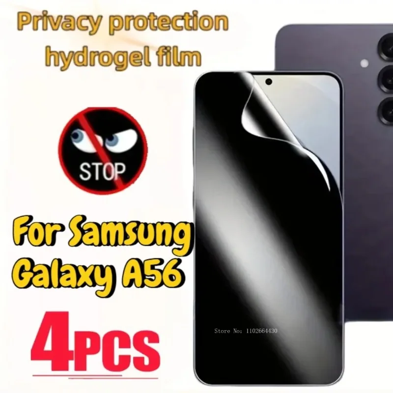 4 Stück Anti-Spionage Hydrogel-Folie für Galaxy A56 Glänzender Displayschutz Anti-Spy Wassergel-Film für Samsung Galaxy A56 Weiche TPU-Folie